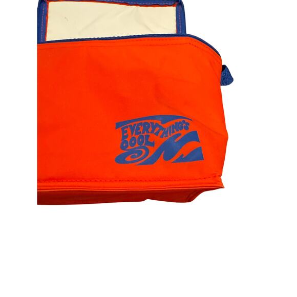LaTique Red Blue Insulated Lunch Tote Cooler bag 1980/1990/ Vintage EUC - Picture 2 of 9